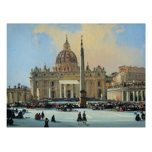 Wandbilder Städte Ippolito Caffi - Papstsegnung in Rom