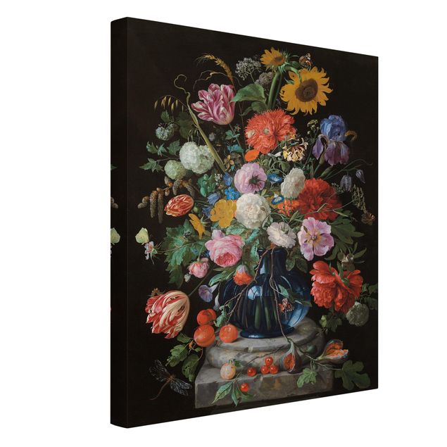 Leinwand Kunstdruck Jan Davidsz de Heem - Glasvase mit Blumen