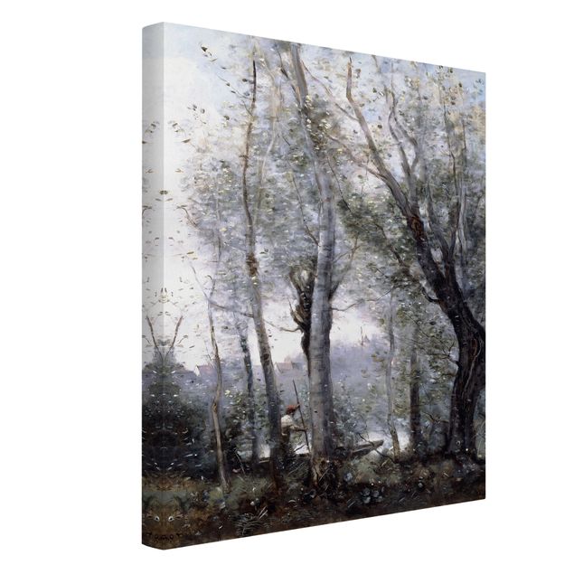Leinwand Kunstdruck Jean-Baptiste Camille Corot - Ein Flussschiffer