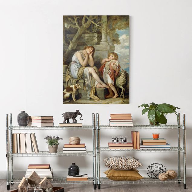 Wandbilder Tiere Jean Baptiste Greuze - L'Agneau Chéri
