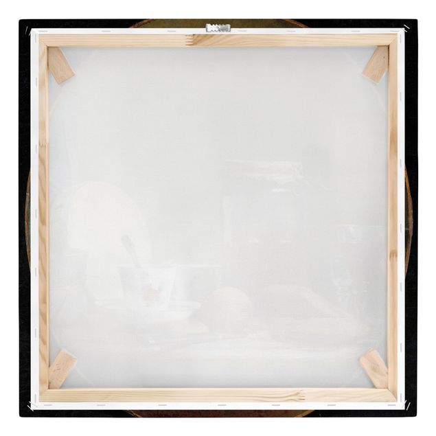 Leinwandbild - Jean-Baptiste Siméon Chardin - Glas mit Aprikosen - Quadrat 1:1
