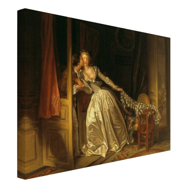 Leinwand Kunstdruck Jean Honoré Fragonard - Der gestohlene Kuss