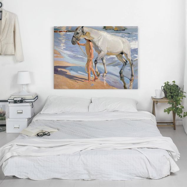 Wandbilder Tiere Joaquin Sorolla - Das Bad des Pferdes