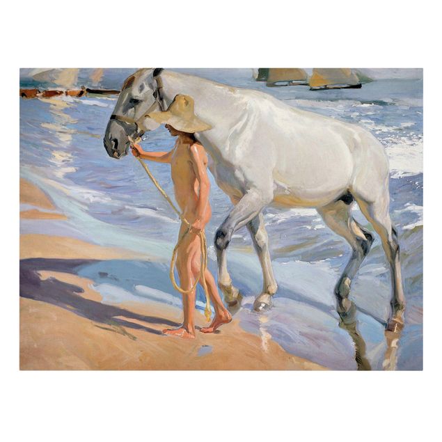Leinwandbilder Strand Joaquin Sorolla - Das Bad des Pferdes