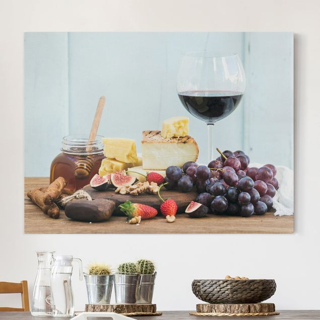 Wandbilder XXL Käse und Wein