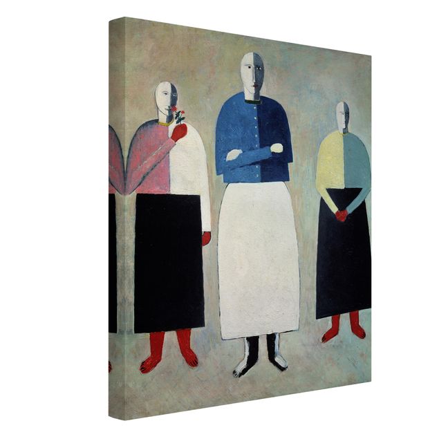 Leinwand Kunstdruck Kasimir Malewitsch - Drei Mädchen