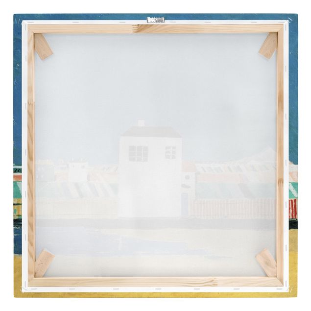 Leinwandbild - Kasimir Malewitsch - Landschaft mit weißem Haus - Quadrat 1:1