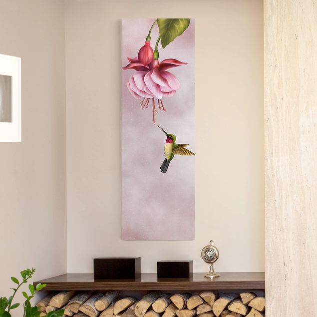 Wandbilder Blumen Kolibri