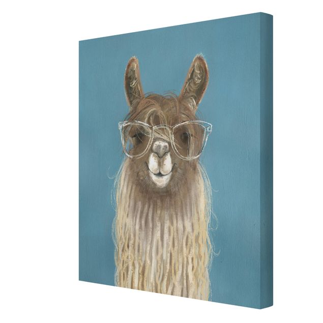 Leinwandbilder Lama mit Brille III