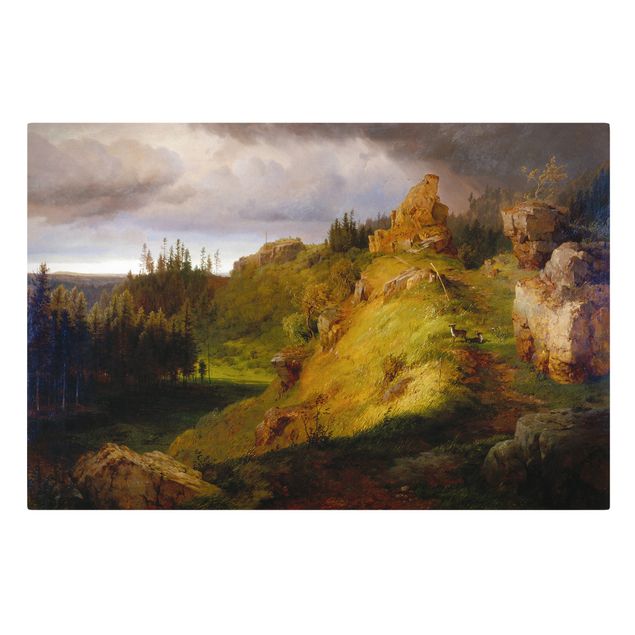 Leinwandbild - Louis Gurlitt - Riesengebirgslandschaft - Quer 3:2-60x40