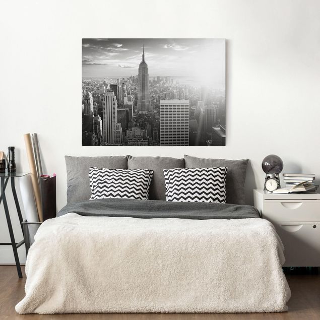 Leinwandbilder Schwarz-Weiß Manhattan Skyline