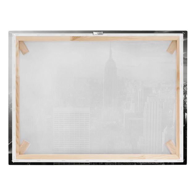 Leinwandbild Schwarz-Weiß - Manhattan Skyline - Quer 4:3