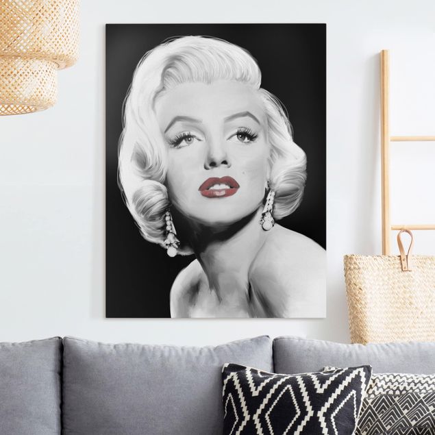 Leinwand Bilder XXL Marilyn mit Ohrschmuck