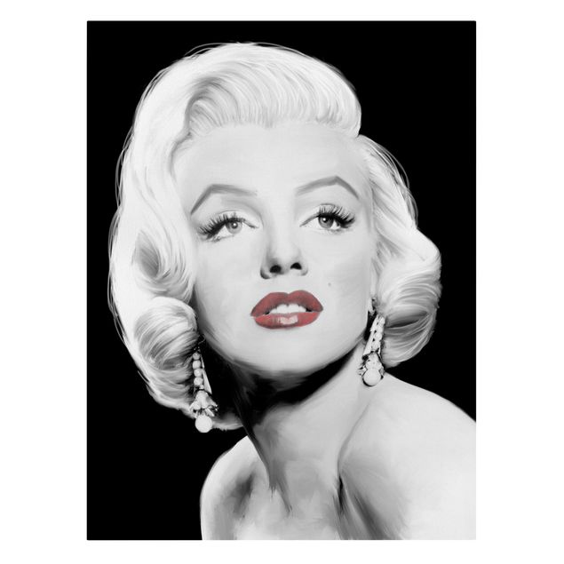 Schöne Leinwandbilder Marilyn mit Ohrschmuck