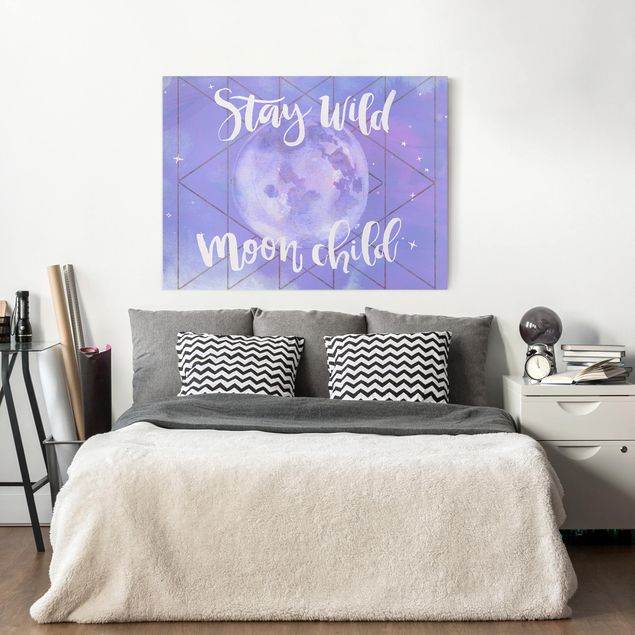 Moderne Leinwandbilder Wohnzimmer Mond-Kind - Stay wild