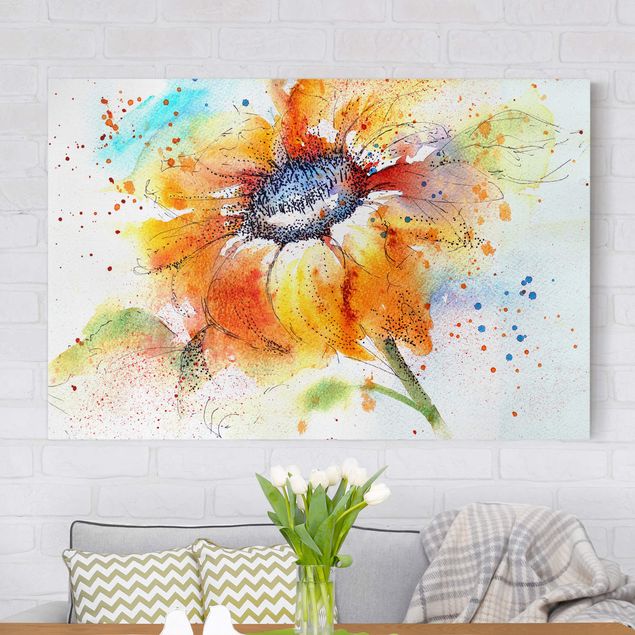 Leinwandbilder XXL Painted Sunflower