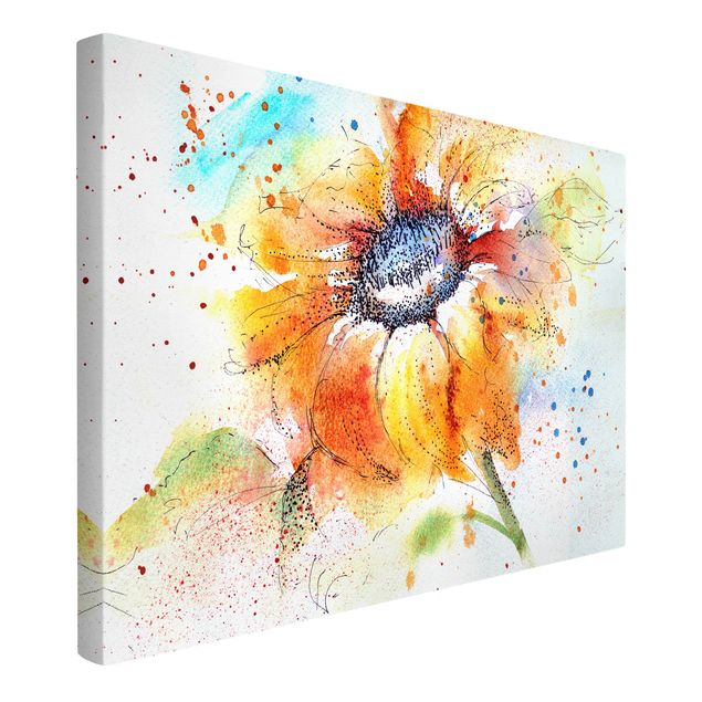 Leinwand Kunstdruck Painted Sunflower