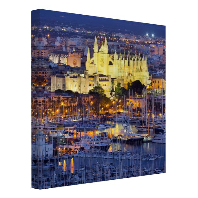 Schöne Wandbilder Palma de Mallorca City Skyline und Hafen