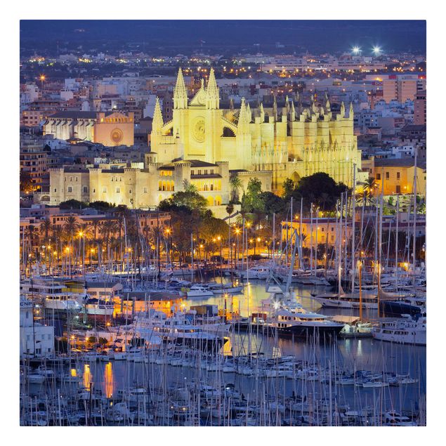 Bilder auf Leinwand Palma de Mallorca City Skyline und Hafen