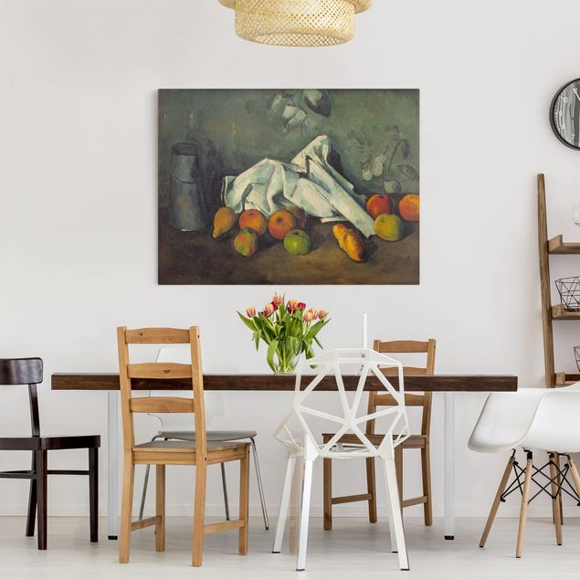Post Impressionismus Bilder Paul Cézanne - Milchkanne und Äpfel