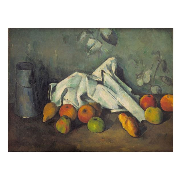 Leinwandbilder Wohnzimmer modern Paul Cézanne - Milchkanne und Äpfel