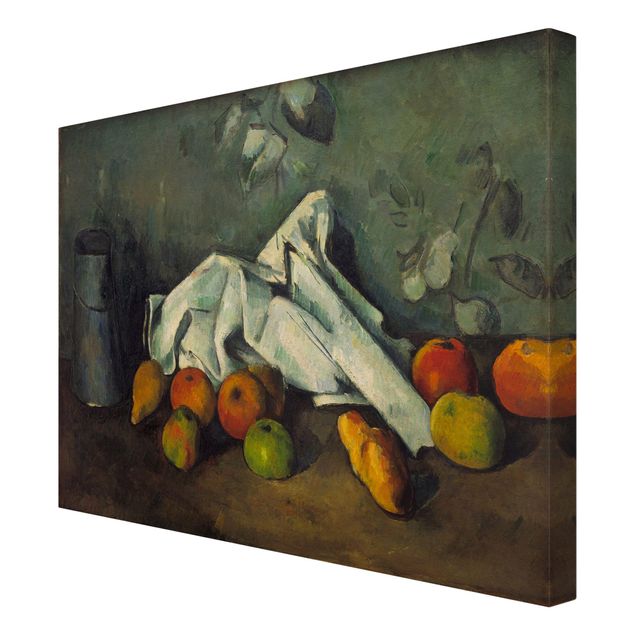 Leinwandbilder Wohnzimmer modern Paul Cézanne - Milchkanne und Äpfel