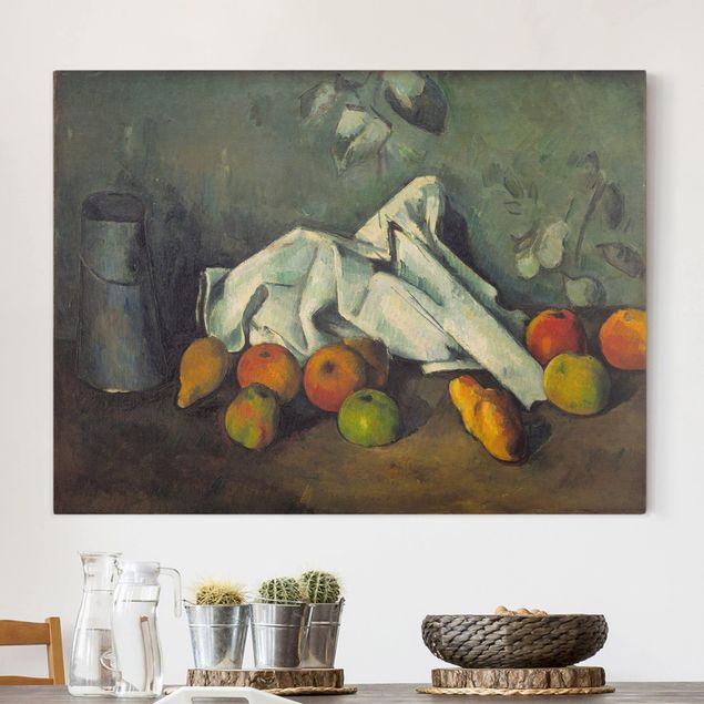 Leinwandbilder XXL Paul Cézanne - Milchkanne und Äpfel