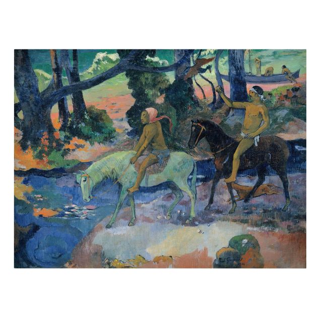 Leinwand Kunstdruck Paul Gauguin - Die Flucht