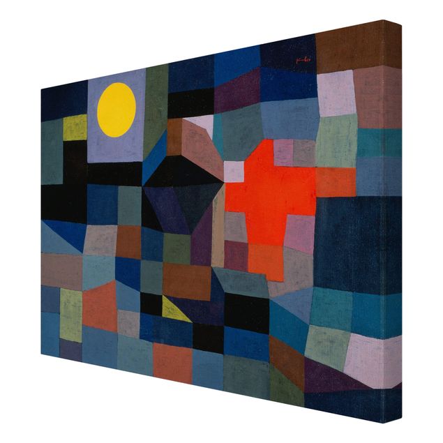 Abstrakte Leinwandbilder Paul Klee - Feuer bei Vollmond