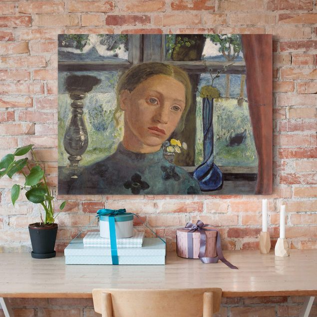 Kunstdruck Expressionismus Paula Modersohn-Becker - Mädchenkopf vor Fenster