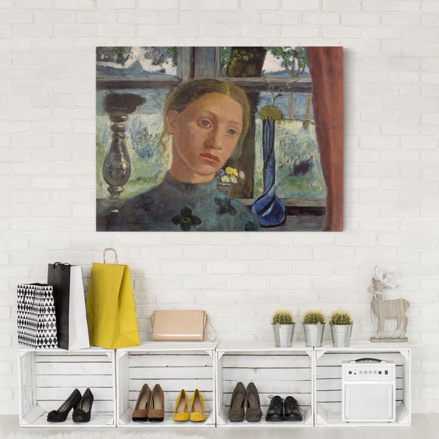 Leinwandbild Kunstdruck Paula Modersohn-Becker - Mädchenkopf vor Fenster