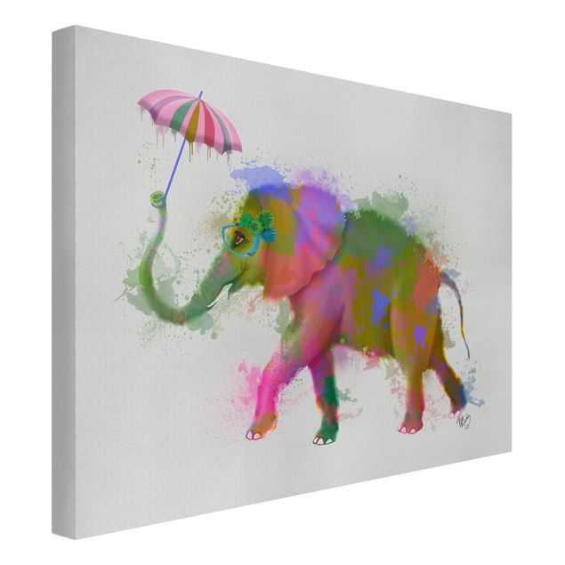 Kunstdrucke auf Leinwand Regenbogen Splash Elefant