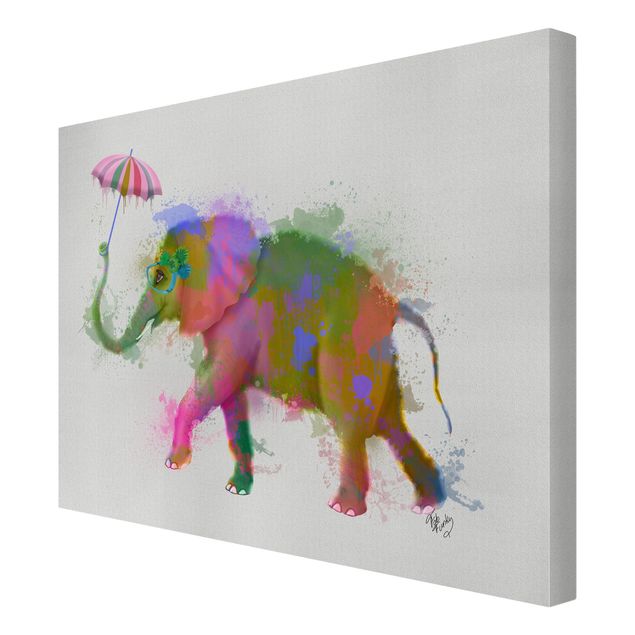 Wandbilder Regenbogen Splash Elefant