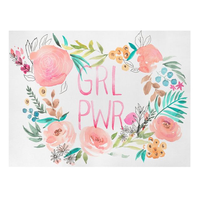 Schöne Wandbilder Rosa Blüten - Girl Power
