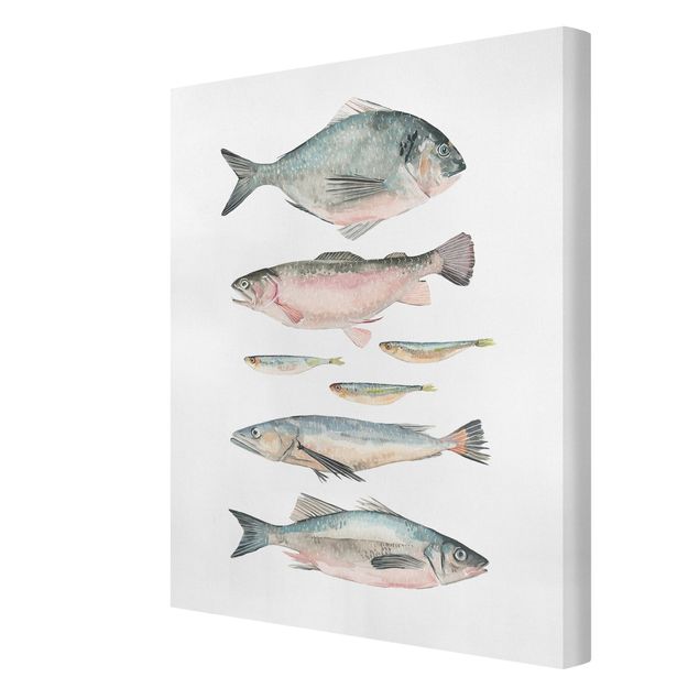 Bilder für die Wand Sieben Fische in Aquarell II