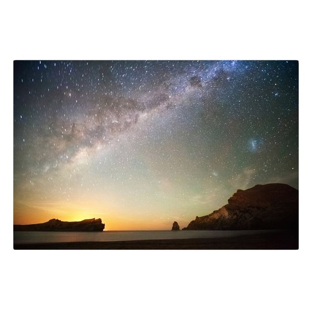 Leinwandbild - Sternenhimmel über dem Meer - Quer 3:2