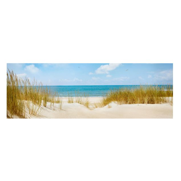 Strandkörbe Bild Strand Meer Dünen Nordsee Poster Leinwand 100 cm*65 cm 670a