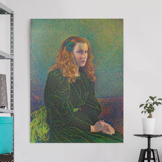 Wandbilder XXL Theo van Rysselberghe - Junge Frau in grünem Kleid