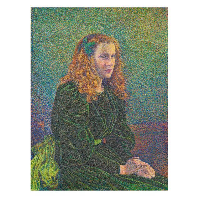 Wandbilder Theo van Rysselberghe - Junge Frau in grünem Kleid