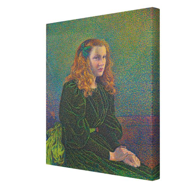 Leinwandbilder Theo van Rysselberghe - Junge Frau in grünem Kleid