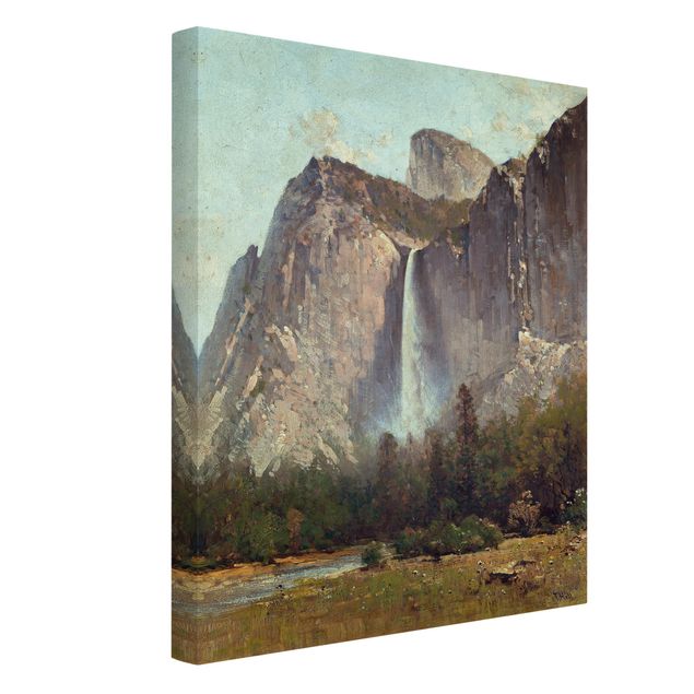 Leinwandbild - Thomas Hill - Bridal Veil Falls - Yosemite Valley - Hoch 3:4