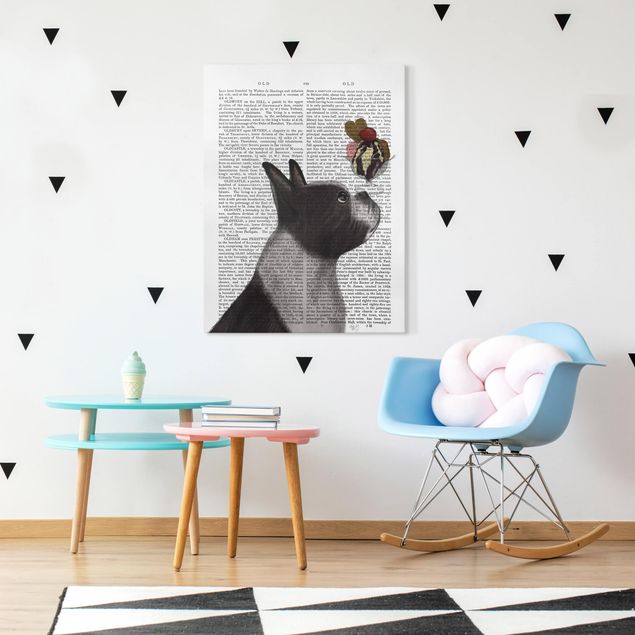 Wandbilder Tiere Tierlektüre - Terrier mit Eis
