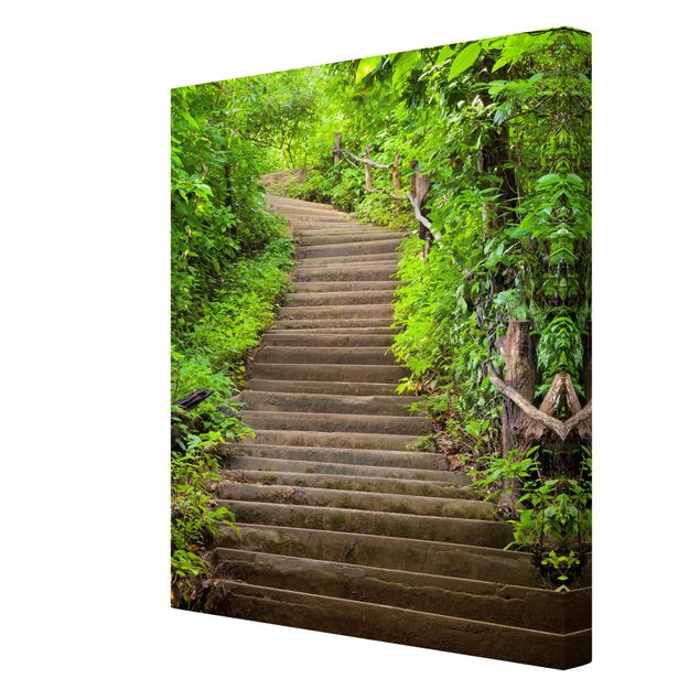 Schöne Leinwandbilder Treppenaufstieg im Wald