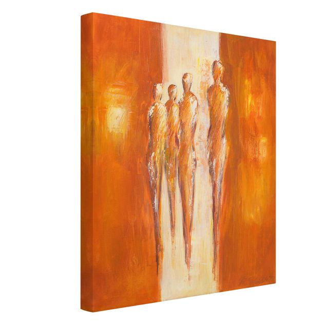 Wandbilder abstrakt Petra Schüßler - Vier Figuren in Orange 02