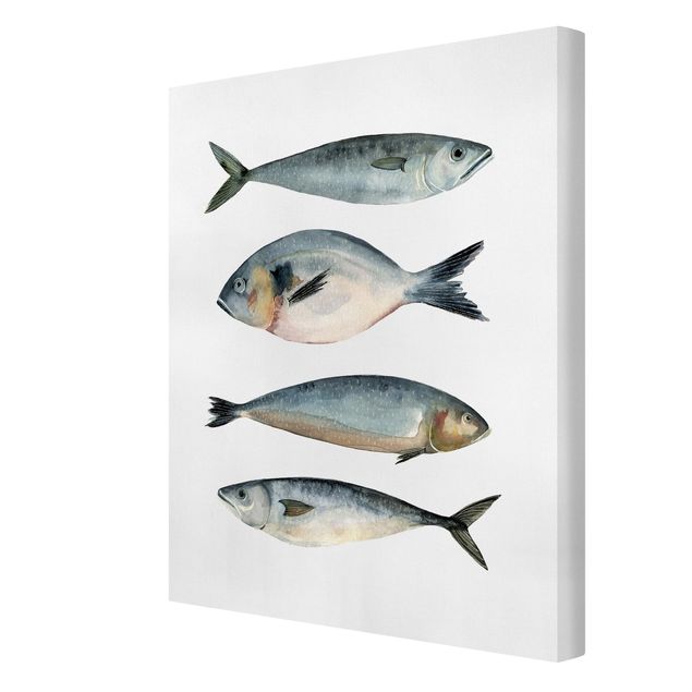 Wandbilder Vier Fische in Aquarell II