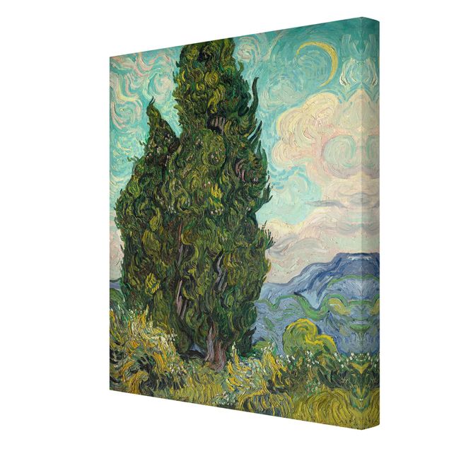 Leinwand Kunstdruck Vincent van Gogh - Zypressen