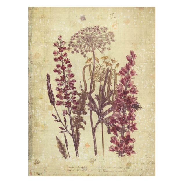 Wandbilder Vintage Leinenoptik Blumen