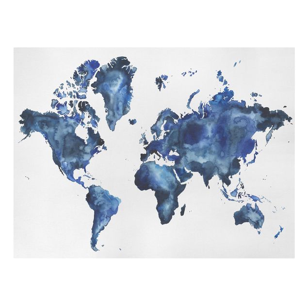 Wandbilder Wasser-Weltkarte hell