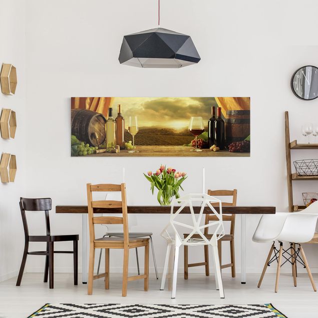 Bilderwelten Küchenrückwand Panorama Folie geklebt Wein mit Ausblick Premium 40 x 140 cm