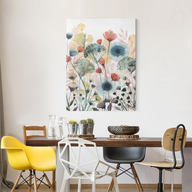Wandbilder Wohnzimmer modern Wildblumen im Sommer I